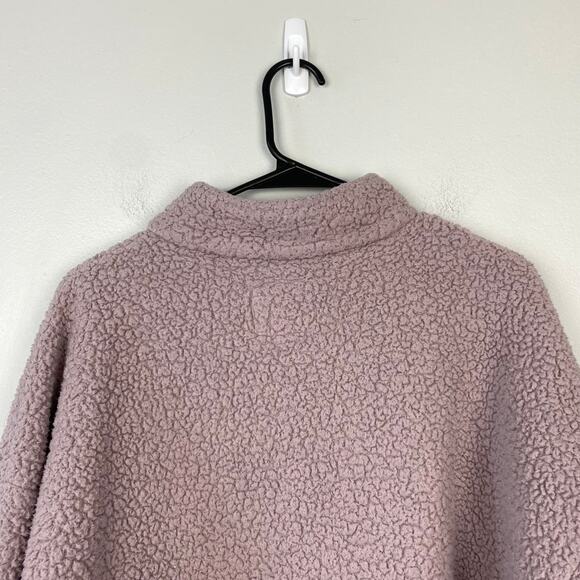 American Eagle Sherpa Fleece Pullover 1/2 Zip Lilac Purple Mock Neck Size Large - Picture 5 of 11